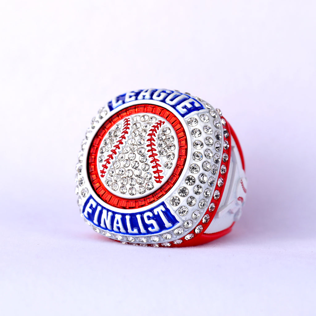 Baseball League Finalist Ring – Red, White & Blue Championship Style Award Ring