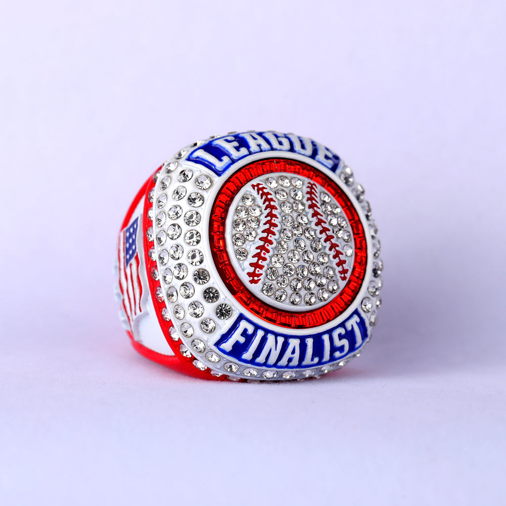 Baseball League Finalist Ring – Red, White & Blue Championship Style Award Ring