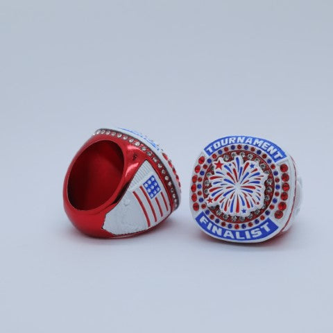 Tournament Champion and Finalist Ring USA Red White and Blue - Red Body