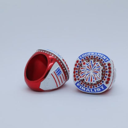 Tournament Champion and Finalist Ring USA Red White and Blue - Red Body