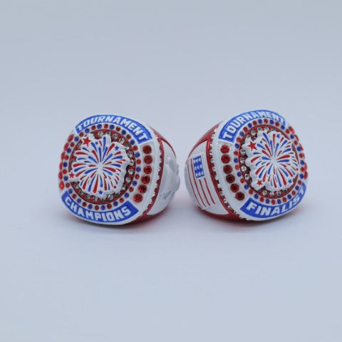 Tournament Champion and Finalist Ring USA Red White and Blue - Red Body