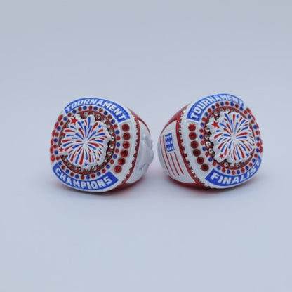 Tournament Champion and Finalist Ring USA Red White and Blue - Red Body