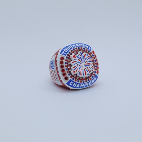 Tournament Champion and Finalist Ring USA Red White and Blue - Red Body