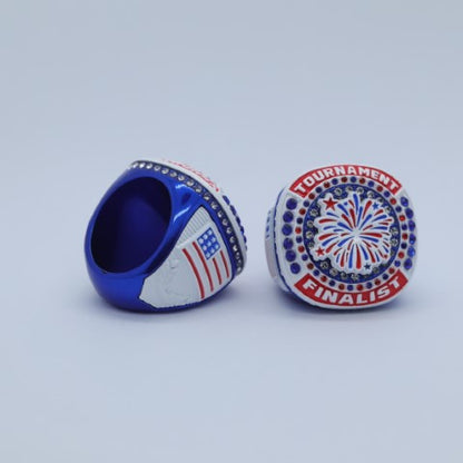 Tournament Champion and Finalist Ring USA Red White and Blue - Blue Body