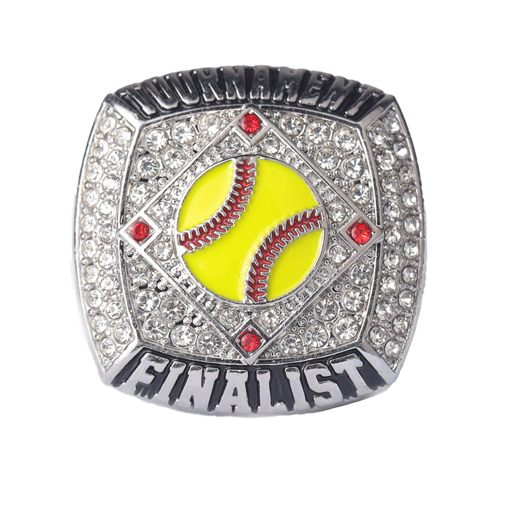 Softball Tournament Championship Ring – Champions & Finalist Rhinestone Rings (Gold & Silver)
