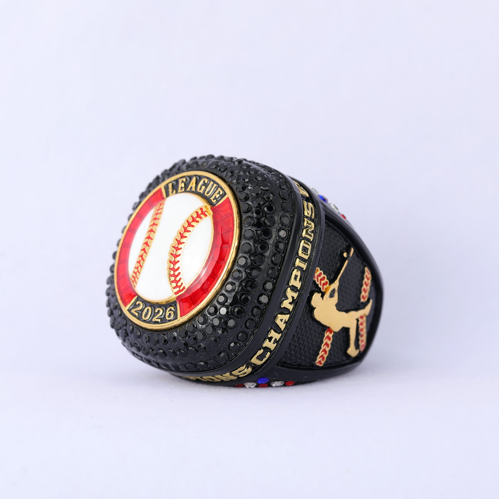 2026 League Champion Baseball Ring – Black & Red Edition