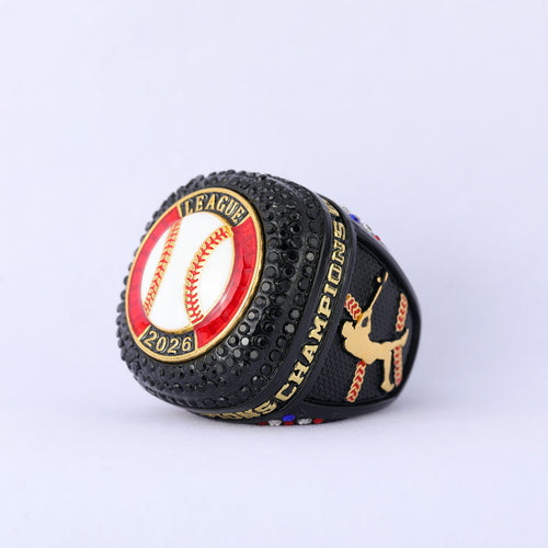 2026 League Champion Baseball Ring – Black & Red Edition