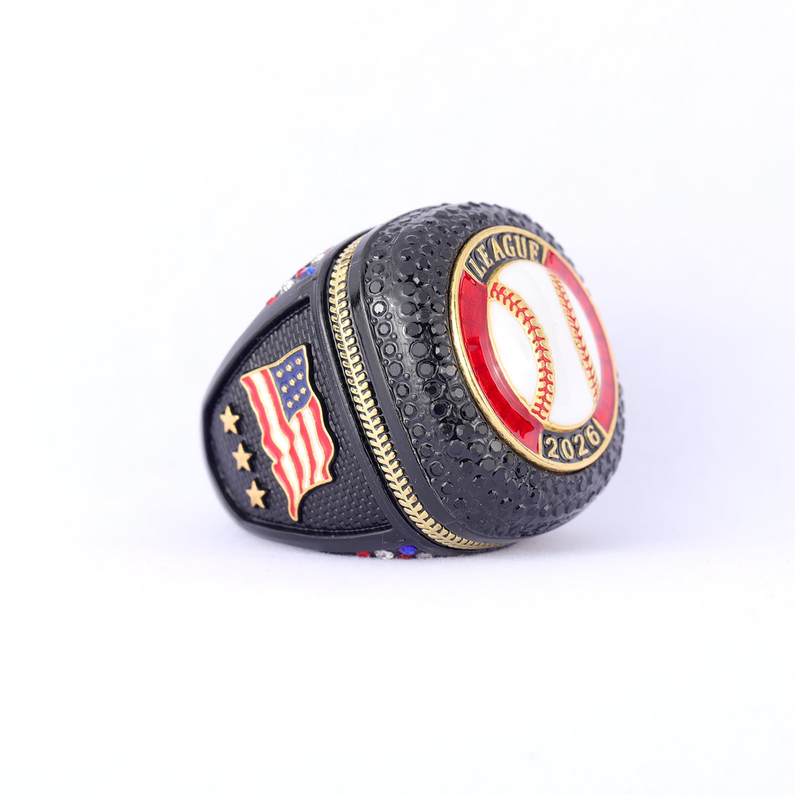 2026 League Champion Baseball Ring – Black & Red Edition