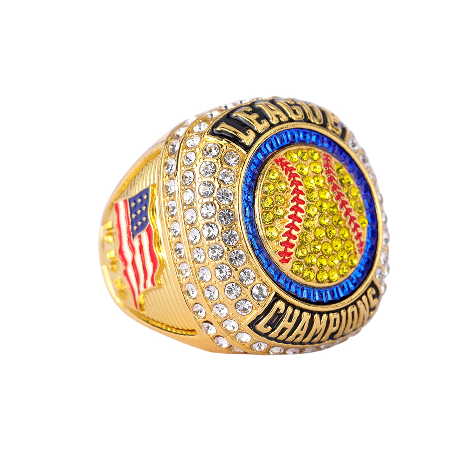 2026 Softball Championship Ring – Gold Finish | League Champions Award Ring