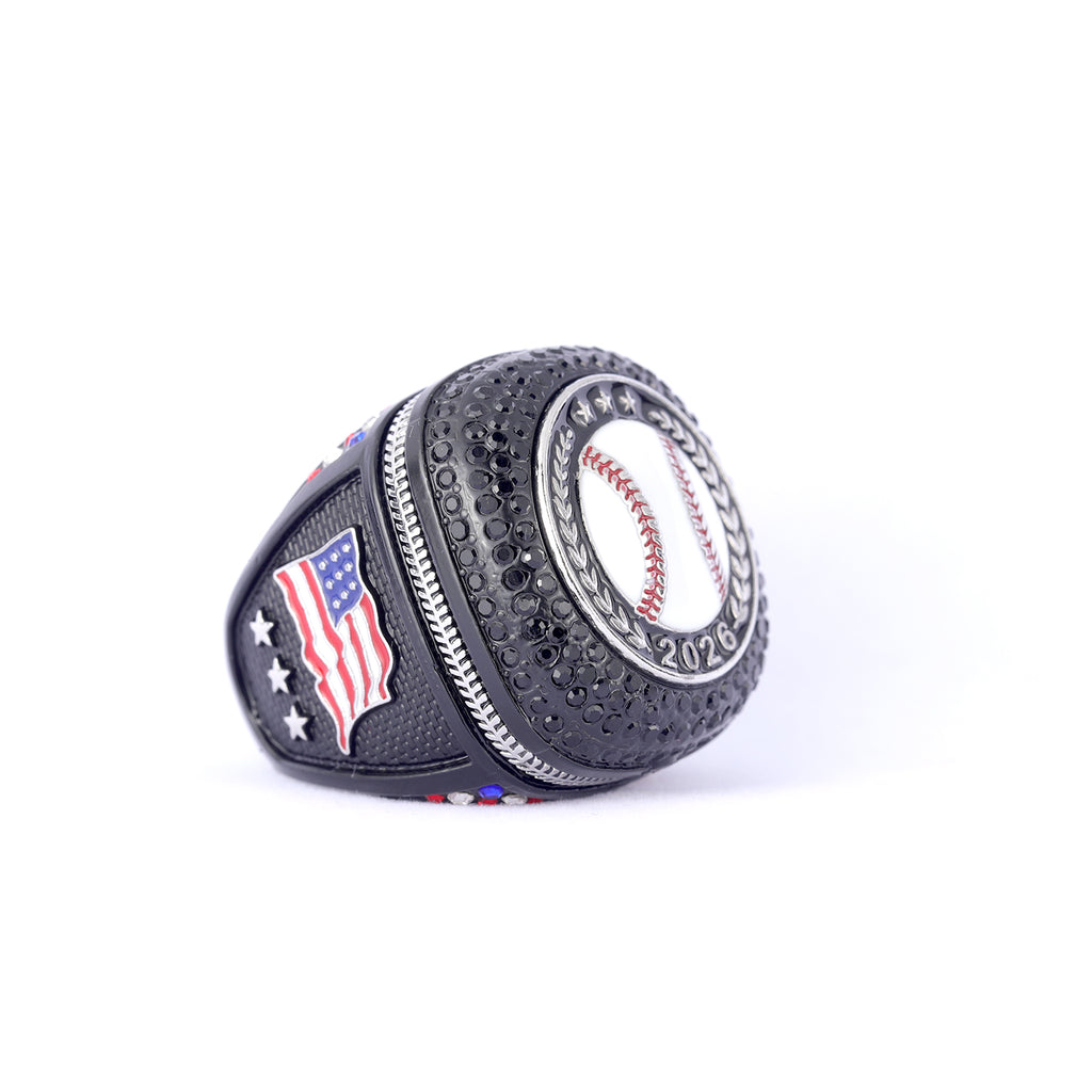 2026 Championship Baseball Ring – Black & Silver Edition