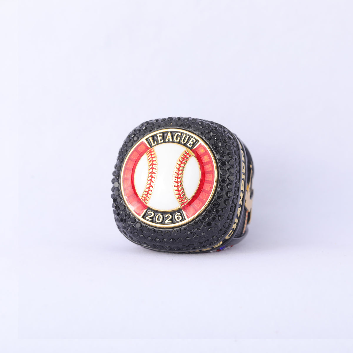 2026 League Champion Baseball Ring – Black & Red Edition