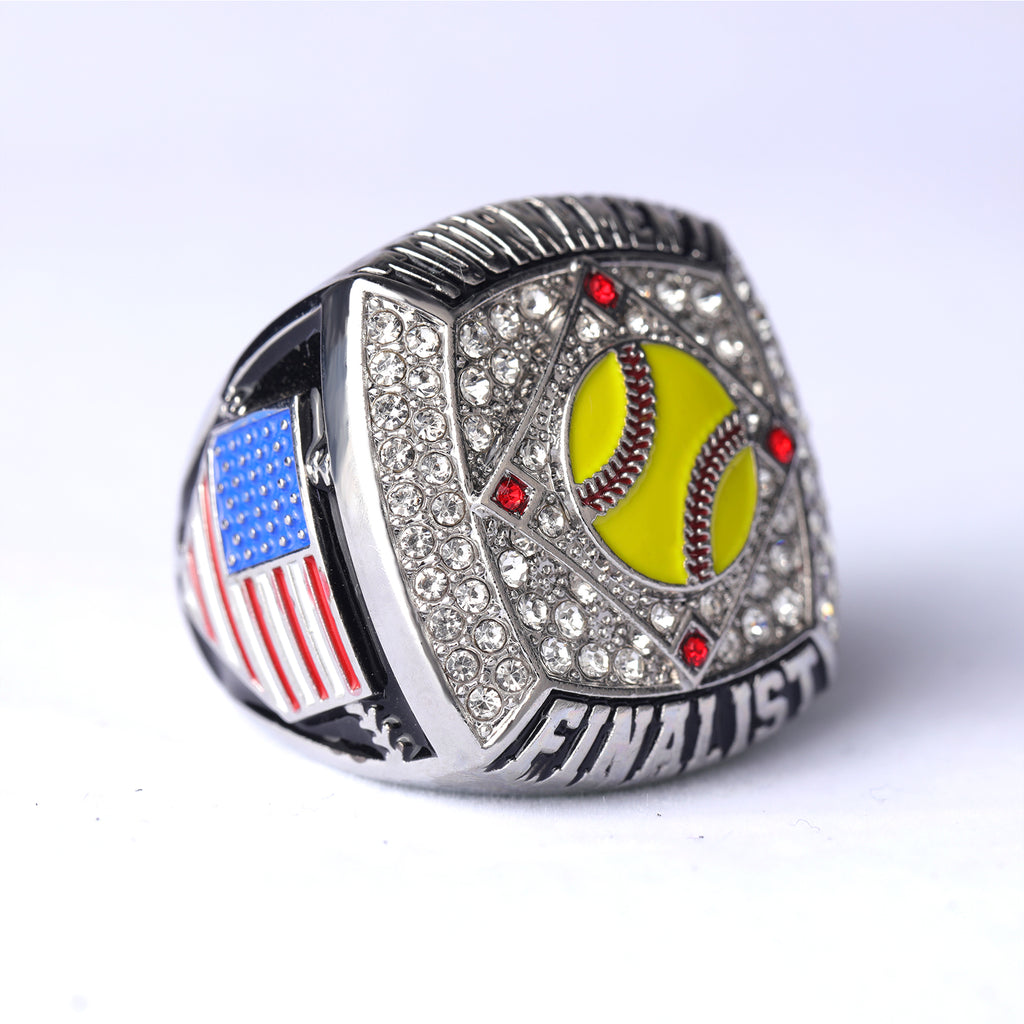 Softball Tournament Championship Ring – Champions & Finalist Rhinestone Rings (Gold & Silver)