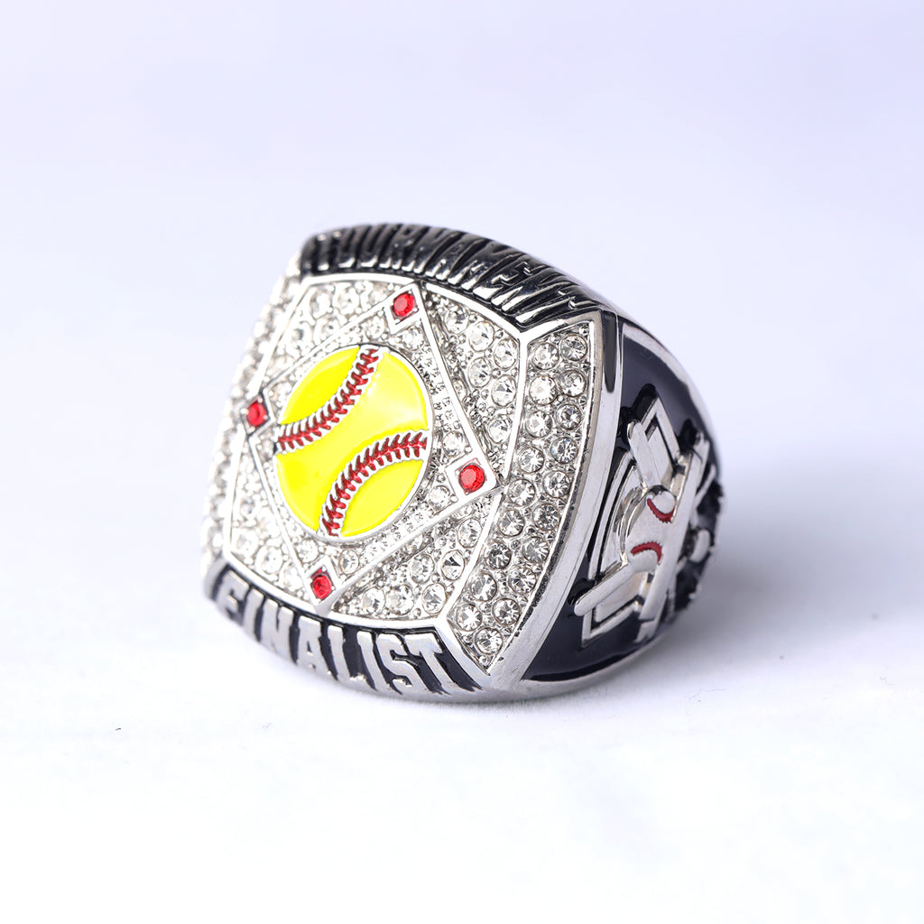 Softball Tournament Championship Ring – Champions & Finalist Rhinestone Rings (Gold & Silver)